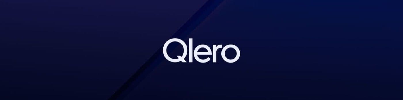 Qlero wordmark on a dark blue background.